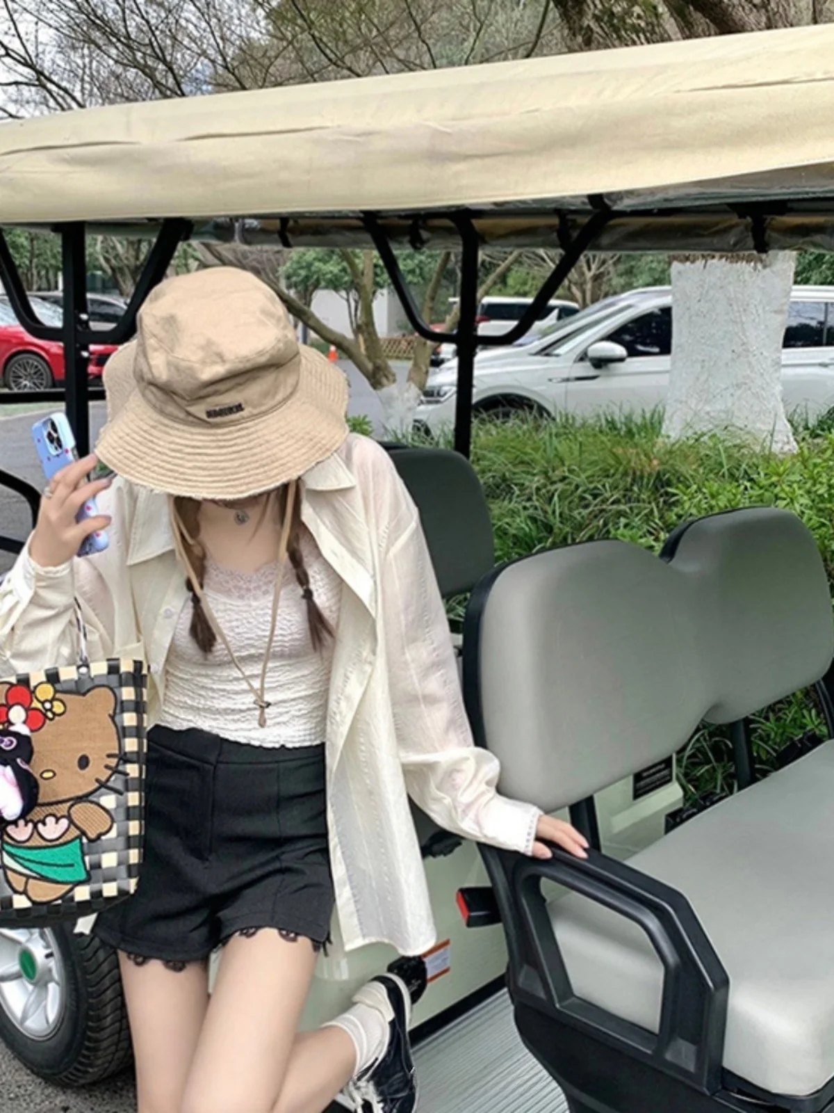 

Lace Splice Long Sve Loose Women's irt Summer Korean Sle Sun Protection Outerwear Casual Design Sensation Boring Proof