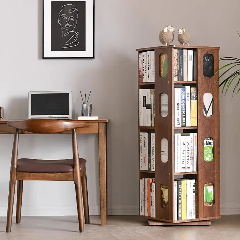 Nordic Floor Rotating Book Shelf Living Room Racks Closet Sideboards Book Shelf Wall Estante Para Libros Space Saving Furniture