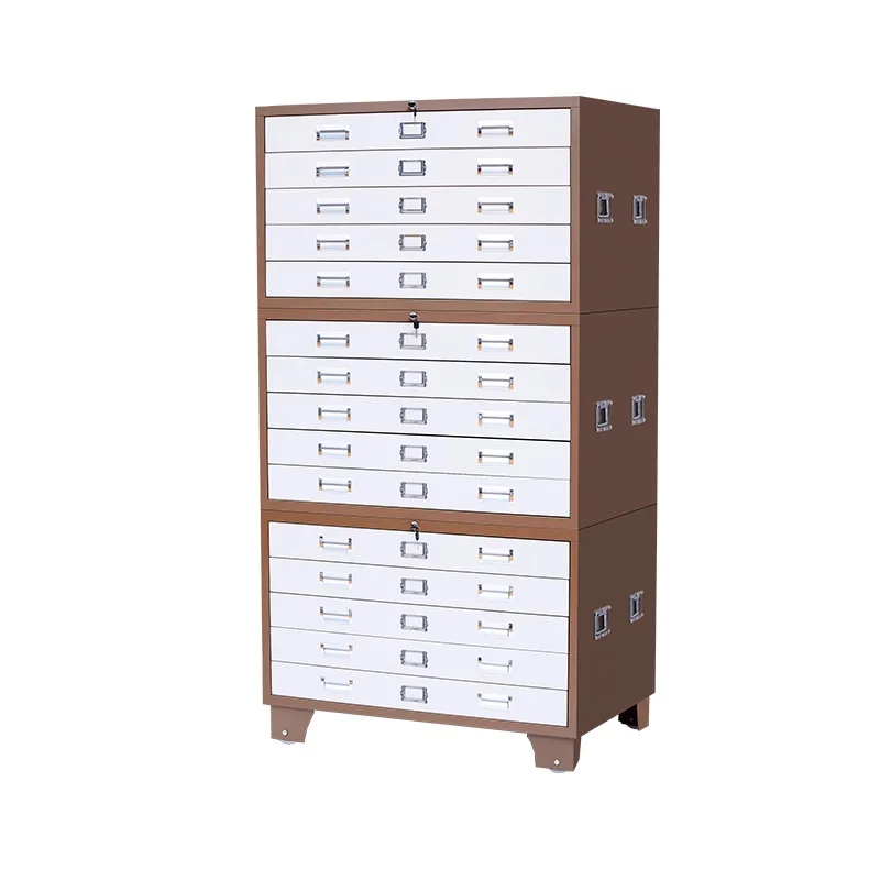 Steel base drawing cabinet File cabinet Engineering data drawing  No. 0-1 Multi-layer drawer  with wheels