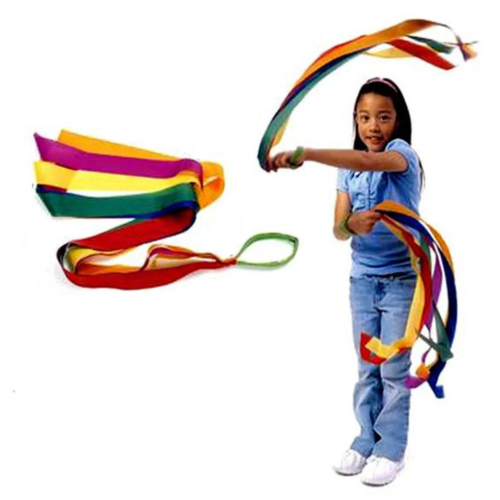 Sport Dance Rainbow Ribbon Kids Gym Rhythmic Gymnastics Cheerleading Fitness 90cm New Arrival