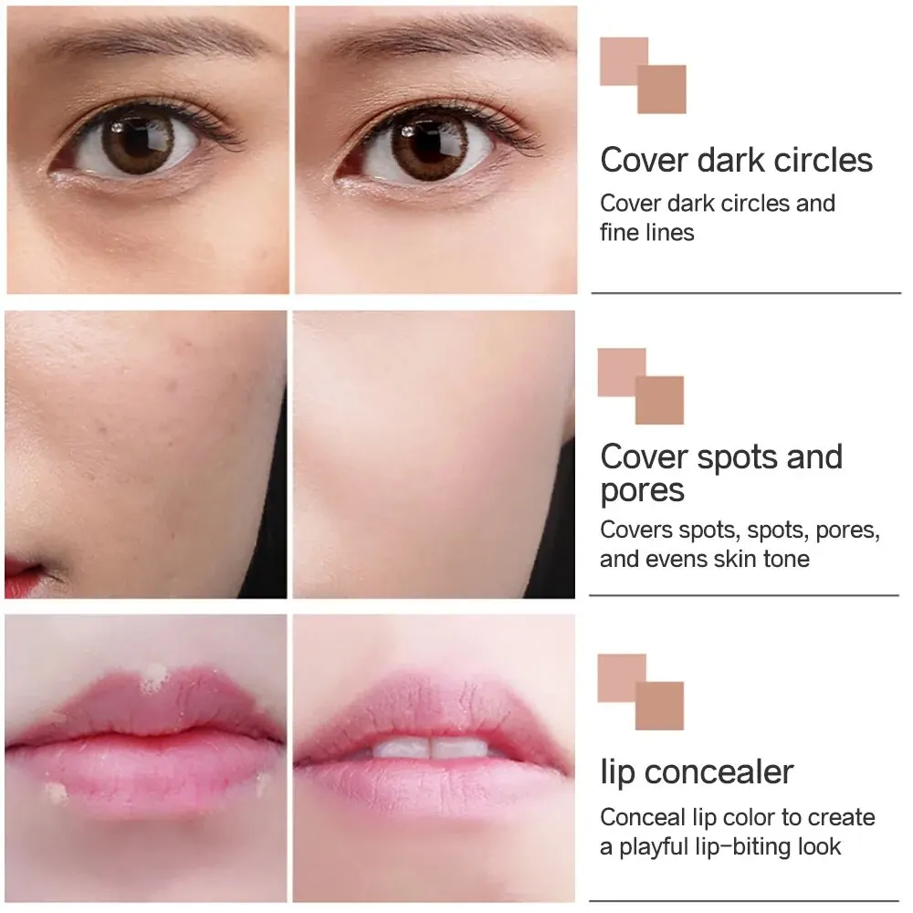 Korektor w kremie Pełne pokrycie piegi potrądzikowe Rozjaśniający korektor tonu skóry