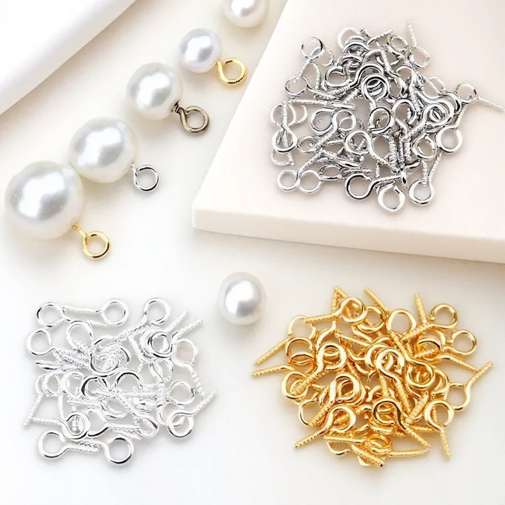 

200Pcs Pack Mini Screw Eye Pins for Jewelry Making Pearl Beads Clasps Findings Bracelet Craft Supplies