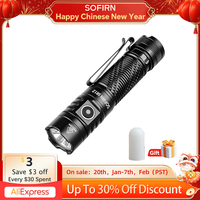 New Sofirn SR12 SFT25 LED 1450lm EDC Spot Flashlight 18650 USB C Rechargeable 6000K Powerful Light IP68 Torch