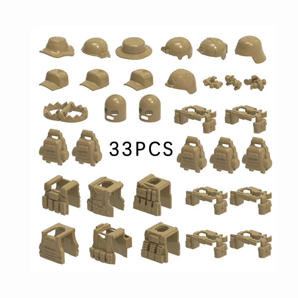 Military Building Blocks with Mini Soldier Figures, Special Force Tactical Equipment Set, Bulletproof Vests & Armor Accessories view 2