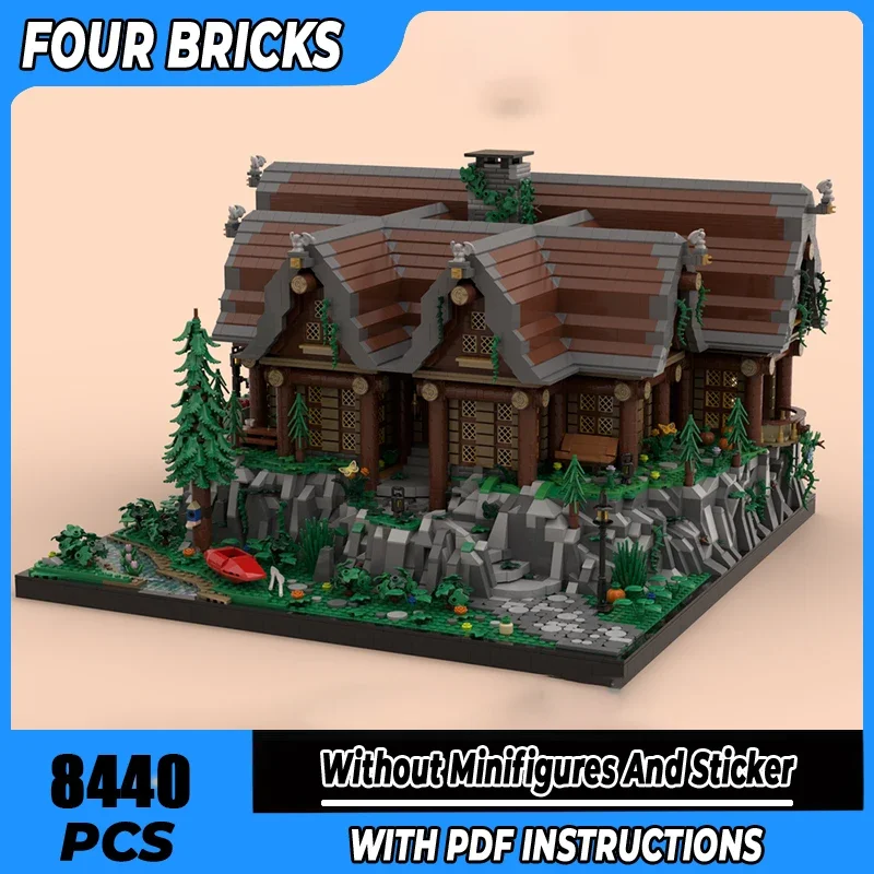 Moc Building Blocks Rustic Mountain House Technology Modular Bricks Model  Gifts Christmas Toys DIY Sets Assembly