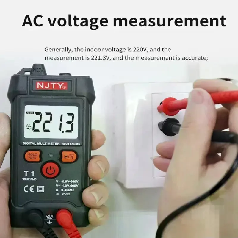 Smart Mini Digital Multimeter Tester (RMS 4000 Count), Auto Range Voltage, Continuity & NCV Household Tool