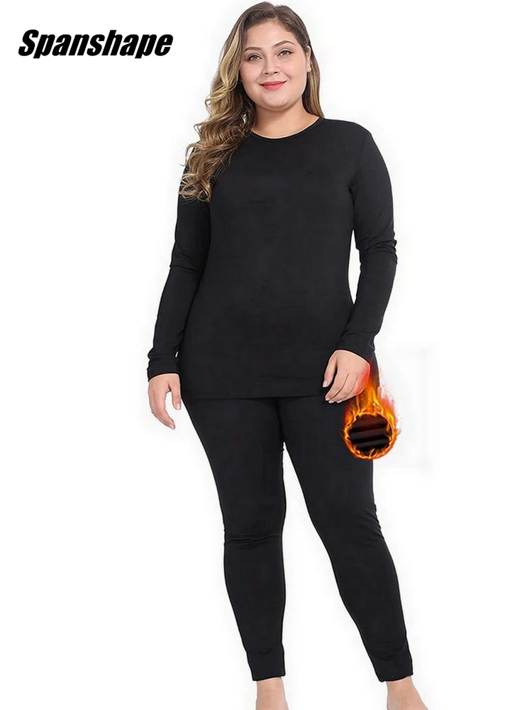 Women’s Plus Size Thermal Long Johns Sets  Fleece Lined Base Layer Super Thick Warm Underwear Winter  Clothes Suits ouc1237