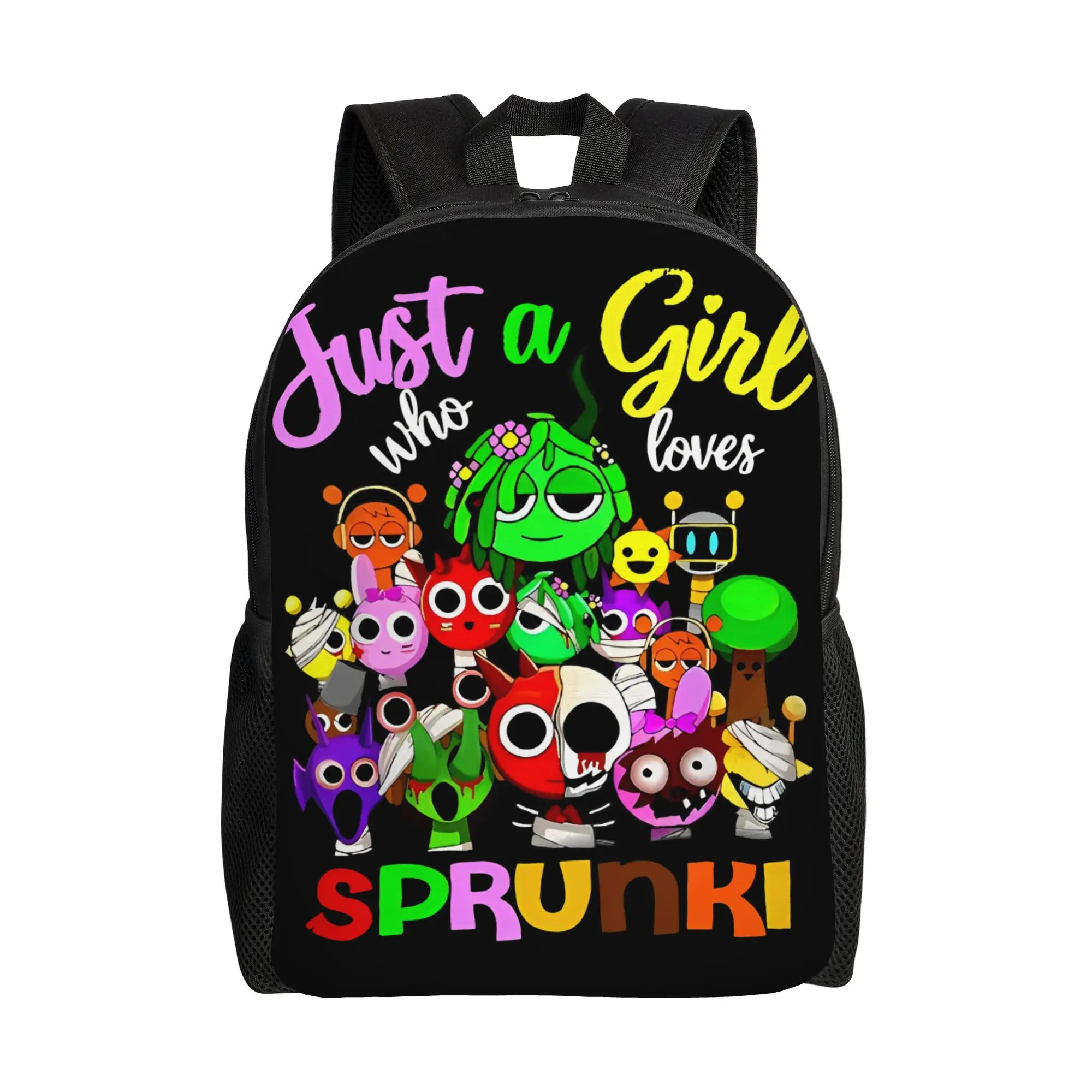 

Рюкзак Games Sprunki для мужчин и женщин, модный, для старшей школы, бизнеса, повседневный, студенческий, холщовый, с карманами