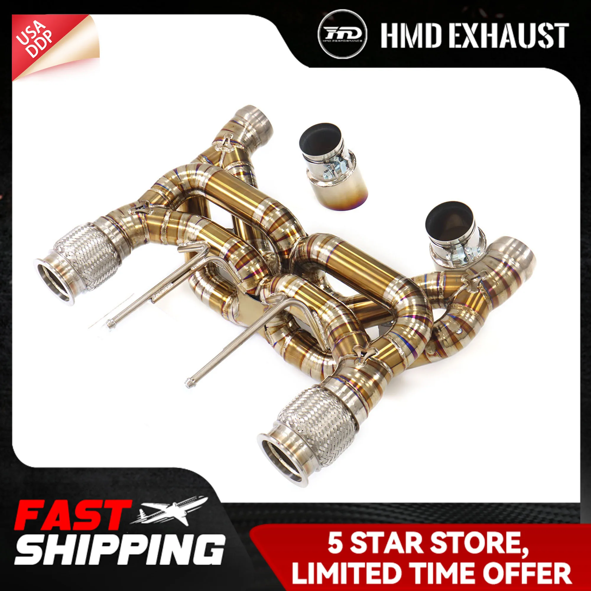 

HMD Exhaust Catback for McLaren 720S Ti Support customization Exhaust Pipe TIG manual welding X-pipe exhaust design