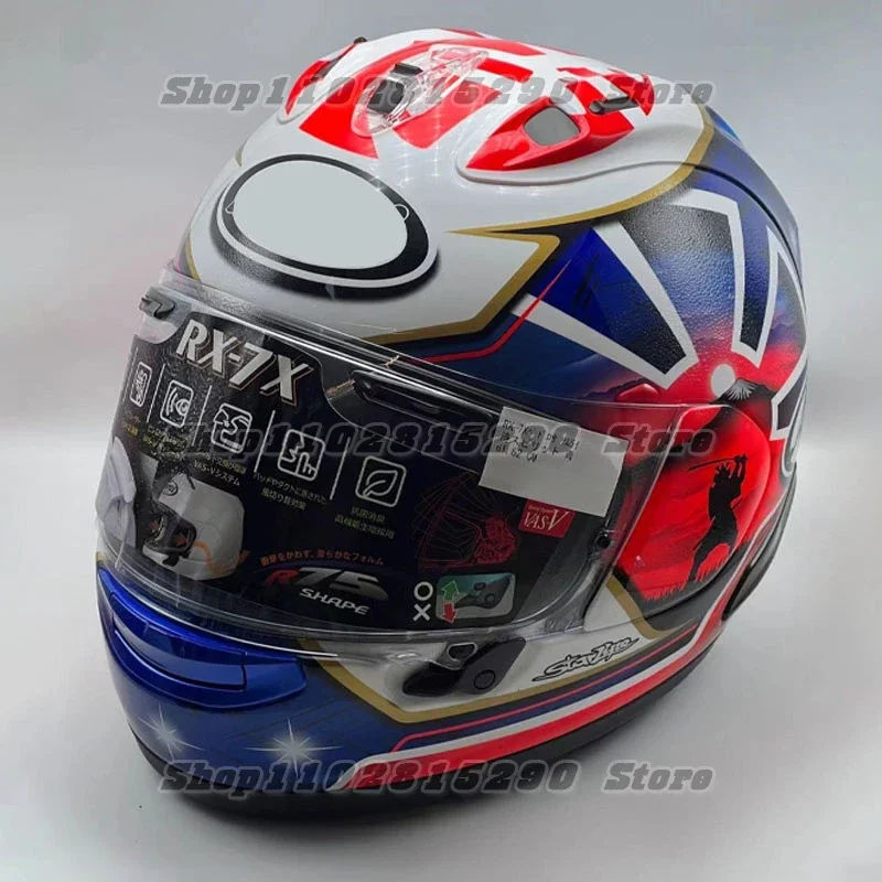 

RX-7X Pedrosa Samurai Spirit Blue Motorcycle Helmet RX7X Full Face Helmet RX-7X Corsair-X RX-7V Casco Size M-XXL Japan