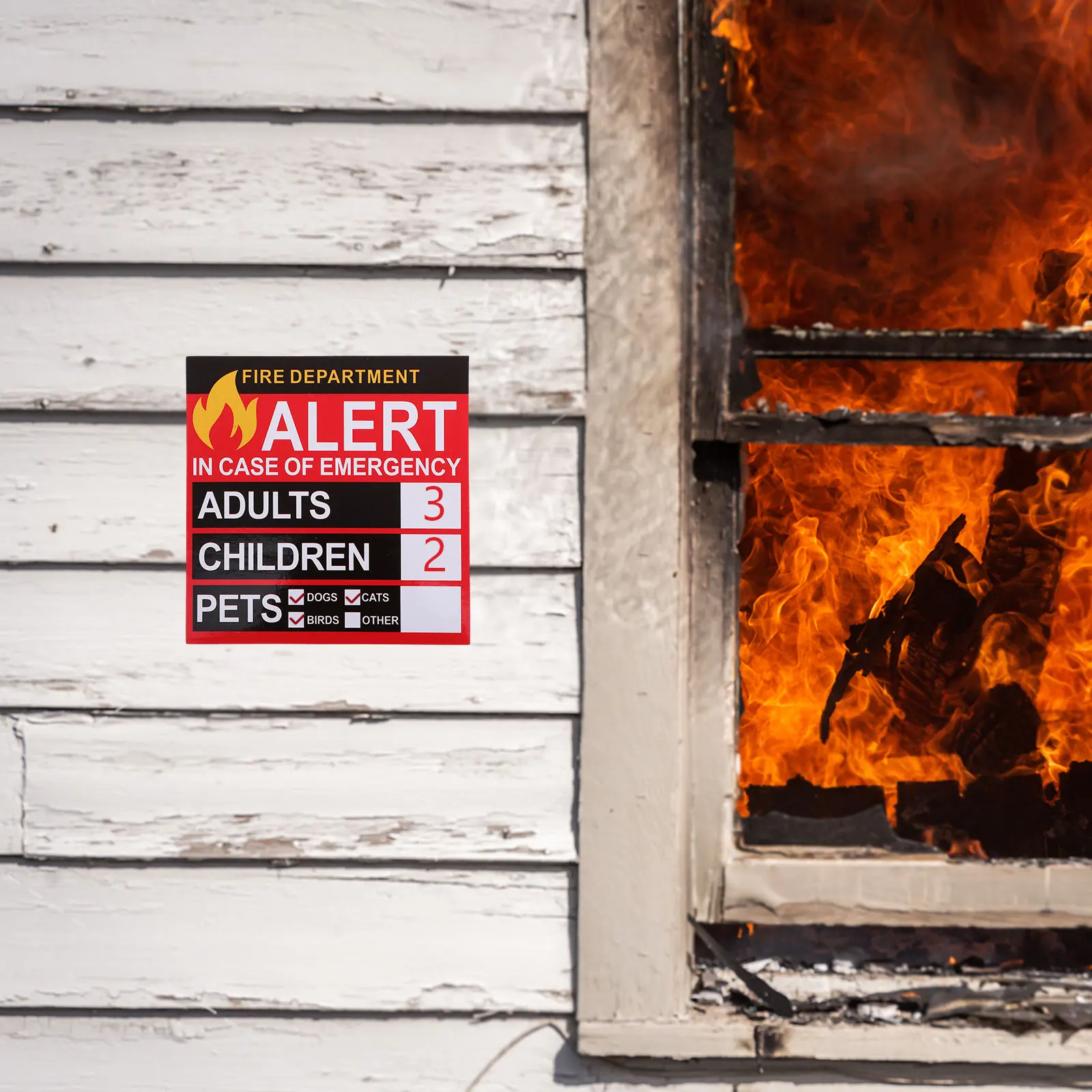 

Emergency Alert Sticker People Decal Fire Rescue Safety Label For Door Window Home Pet Rescue Sticker