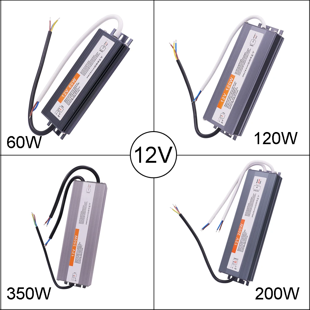 AC/DC LED Power Supply Waterproof 110V 220V To 12V 24V Switch Transformer Adapter 60W 100W 150W 200W 300W 400W 500W LED Driver