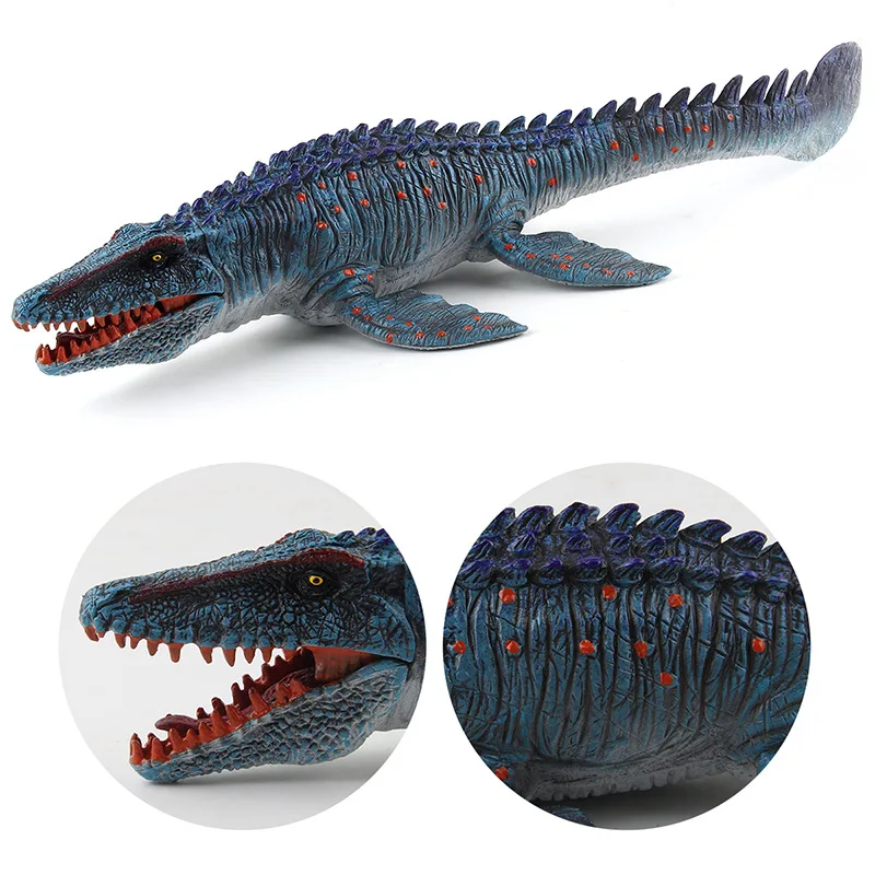 33cm Sea King Mosasaur Action Figure Animal Model Dinosaur Dragon Figurine Jaw Movable Kids Toy