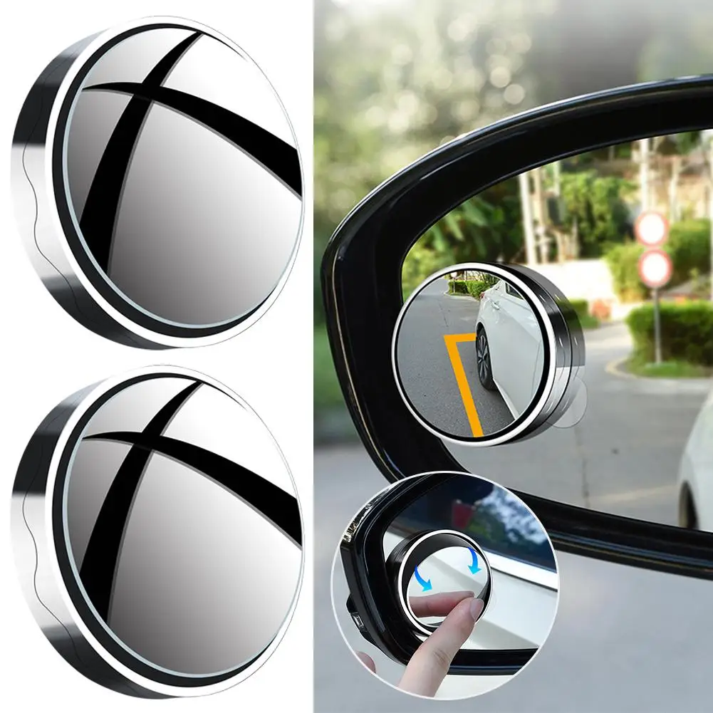 Car rearview small round mirror 360 degree Rotating Auxiliary Spot Car Mirror Convex Auto Blind Wide Mirror View Angle part W3U6