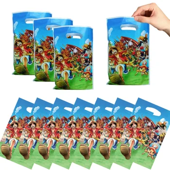 One Piece 원피스 선물 가방 생일 파티 장식 Luffy Goodie 가방 사탕 가방 베이비 샤워 어린이 선물 소년 파티 용품 호의