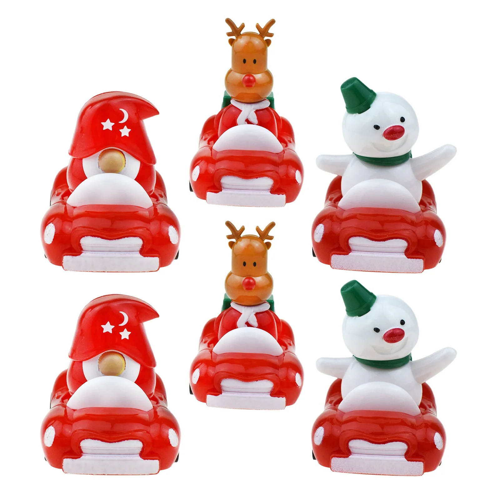 6 قطعة عيد الميلاد احتفالي التراجع سيارات سانتا وثلج تصميم لا حاجة سيارات سباق صغيرة للأطفال تخزين المواد #4