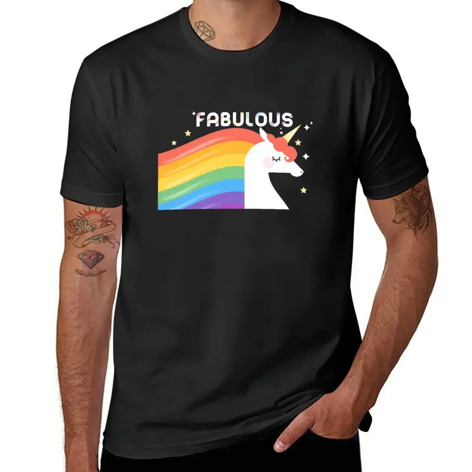 

Fabulous Sparkling Rainbow Unicorn T-Shirt anime figures quick drying customs design your own sweat mens fashion