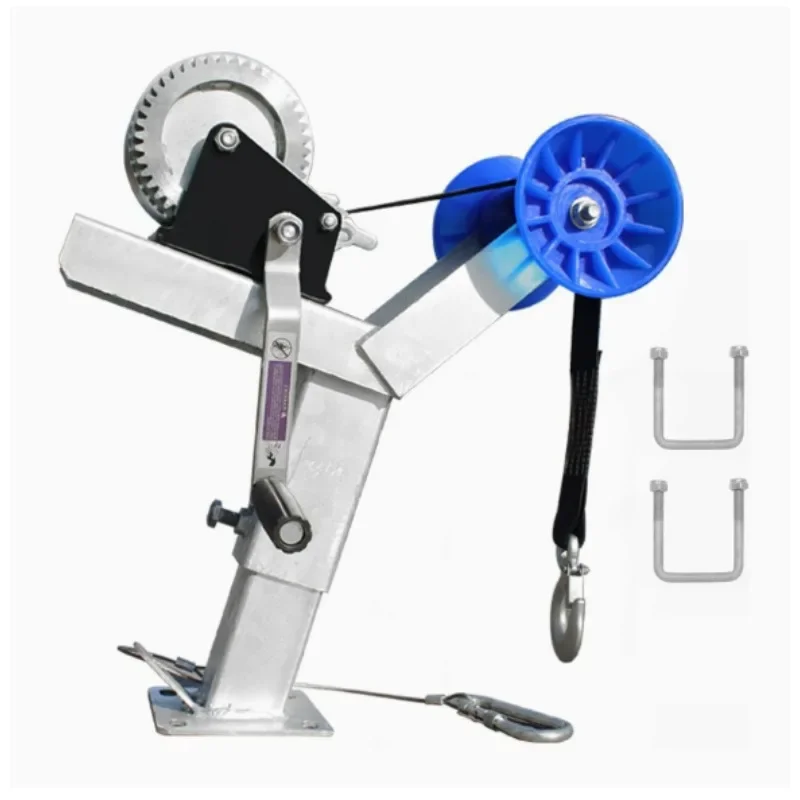 Adjustable Marine Trailer Winch Bracket with 1200 lb Winch and Roller for 3 