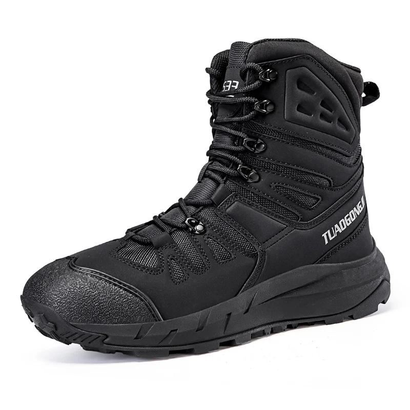 Men's high-top tactical boots, breathable combat training boots, plus-size anti-slip wear-resistant outdoor hiking boots