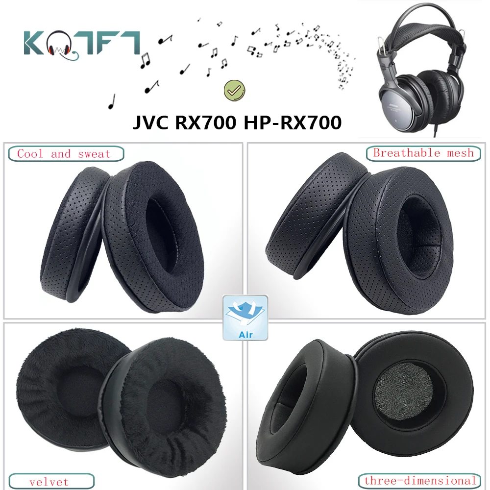 

KQTFT Protein skin Velvet Replacement EarPads for JVC RX700 HP-RX700 Headphones Parts Earmuff Cover Cushion Cups