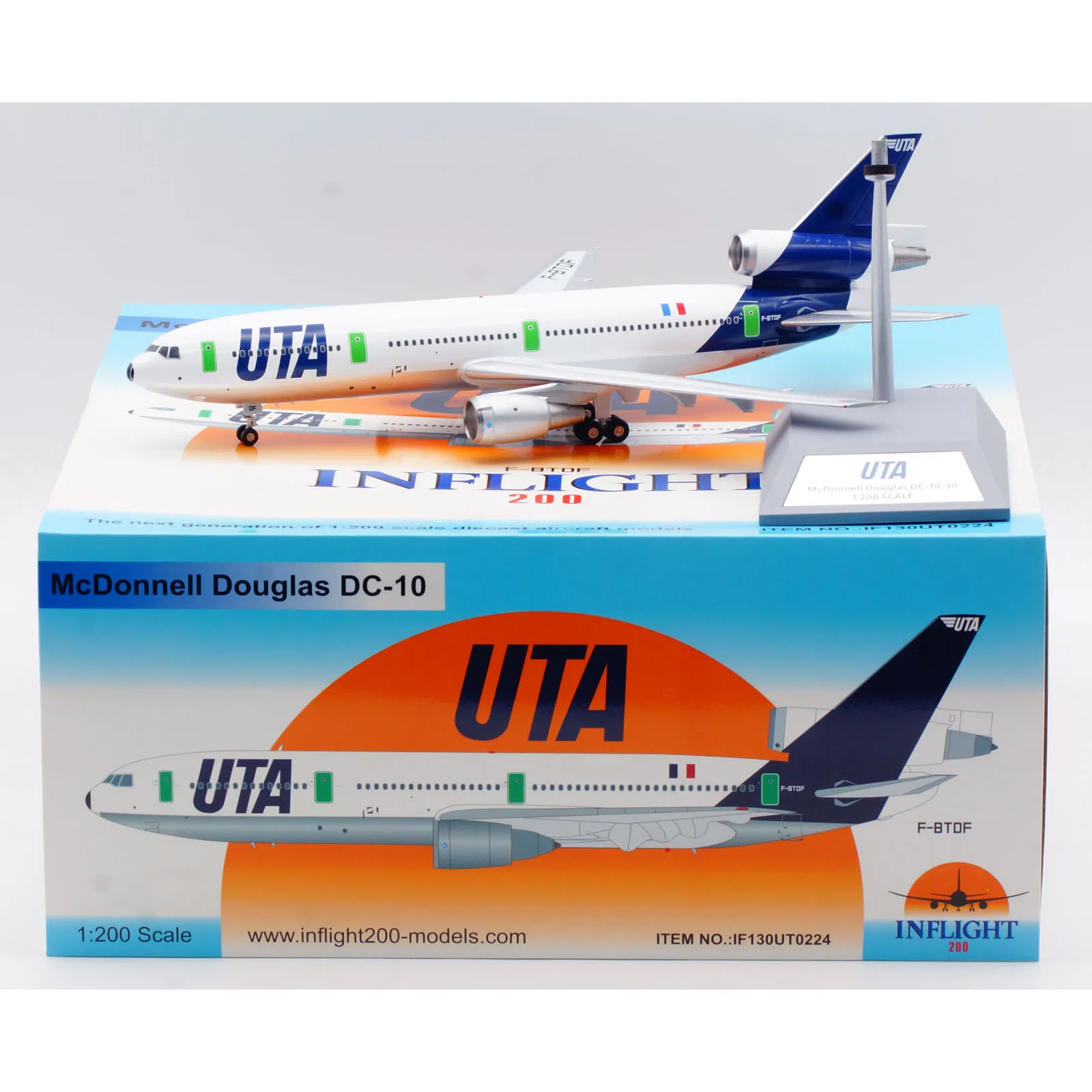 

IF130UT0224 Alloy Collectible Plane Gift INFLIGHT 1:200 UTA McDonnell Douglas DC-10-30 Diecast Aircraft Jet Model F-BTDF