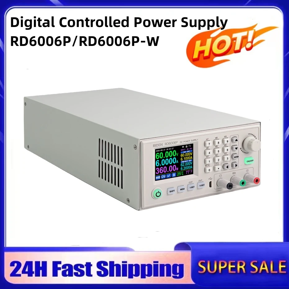 RD RD6006P RD6006P-W USB Assembled Set Digital Control AC To DC Adjustable Voltage Current Lab Bench Power Supply Module 60V 6A