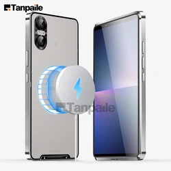 Matte Magnetic Metal Case for Sony Xperia 1 IV / 1 V / 5 V / 10 V With Camera Lens Protector Slim Shockproof Phone Shell