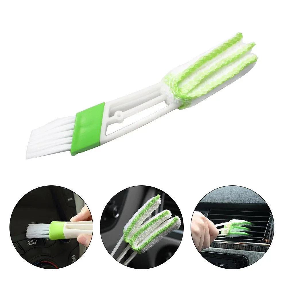 1PC Car Air Vent Cleaning Brush Multi-functional Dual Head Cleaning Soft Brush Blinds Dusting Brush