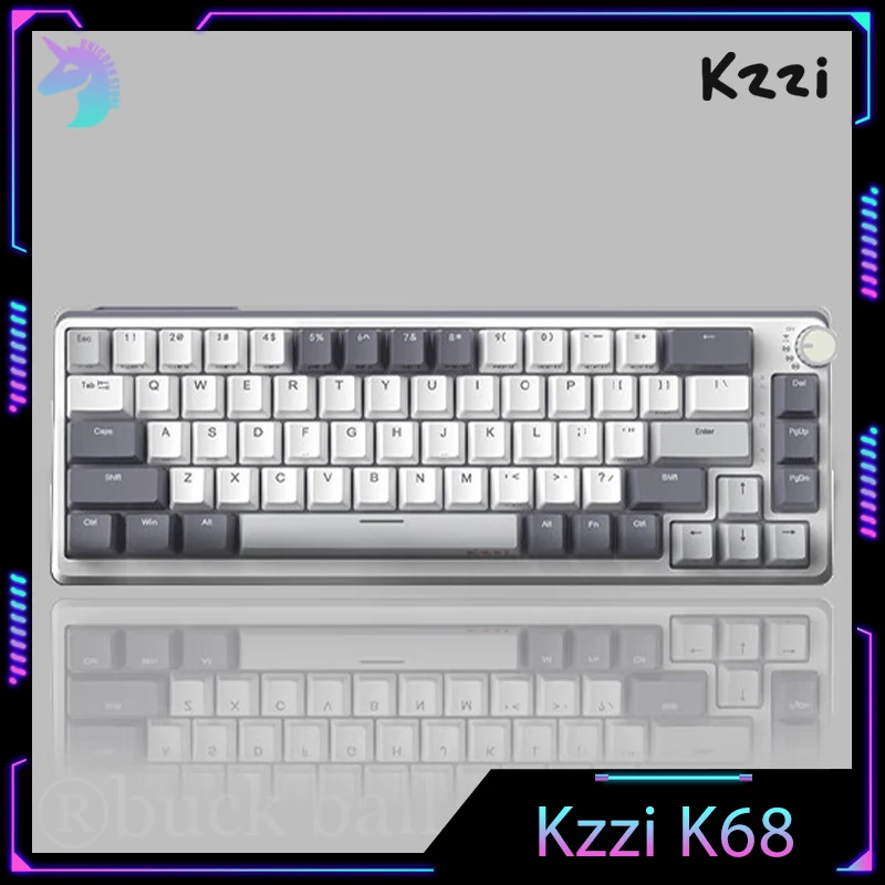 

Kzzi K68 Gaming Mechanical Keyboard Wireless Bluetooth 3 Mode Keyboard Pbt Keycap Hot Swap Rgb Gasket Keyboards For Mac/Win Gift
