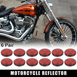 Motoforti 1-6 Pair M6x1.0 56mm Diameter Plastic Universal Screw Mount Reflective Warning Reflector for Motorcycle Bike