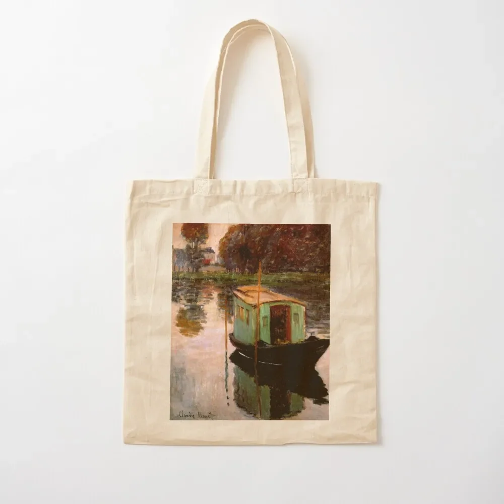 Le Bateau Atelier - The Studio Boat by Claude Monet Tote Bag shopper bag women canvas shopper bag women tote screen