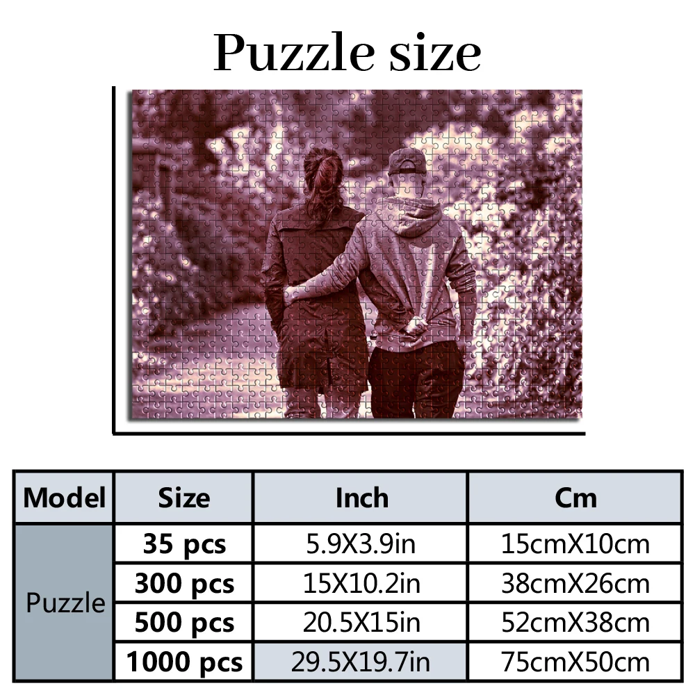 35/300/500/1000pcs Personalized Custom Photo Puzzle Couple photo Toys for Kids Gifts