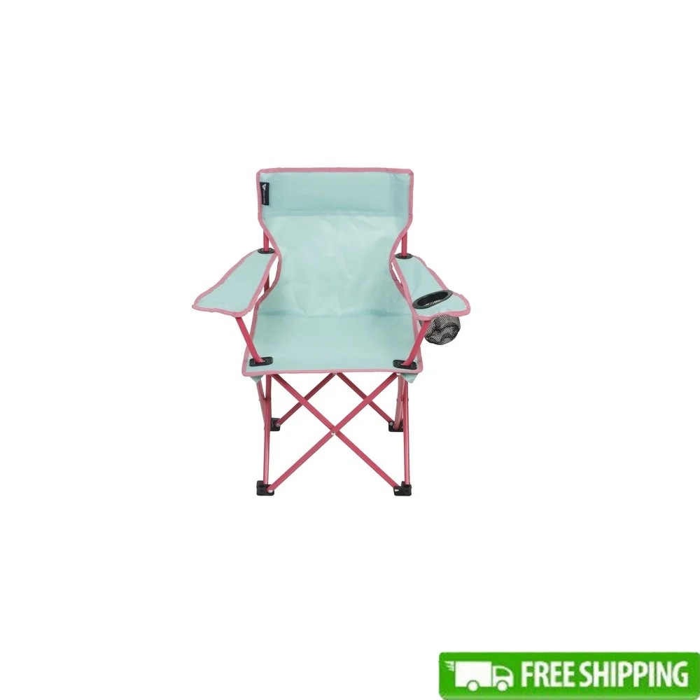 

Kids Camp Chair with Cup Holder Locking Design Soft Armrests Collapsible Lightweight Durable Frame Outdoor Adventures