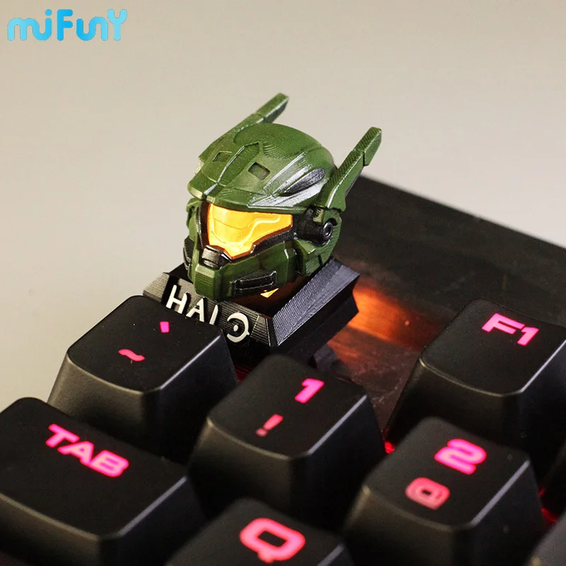 

Mifuny Halo Commander Keycap Original Retro Anime Key Cap Manual Resin 3D Transparent Custom Keycaps for Mechanical Keyboard