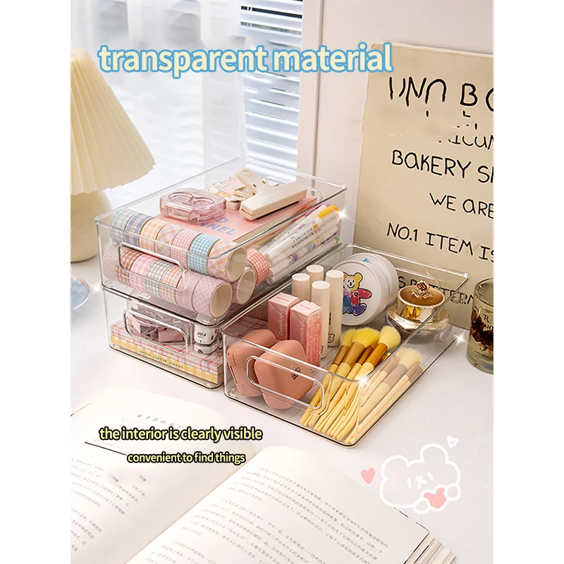 Desktop storage box Acrylic cosmetics transparent basket dormitory facial mask drawer sorting box snacks sundries rack