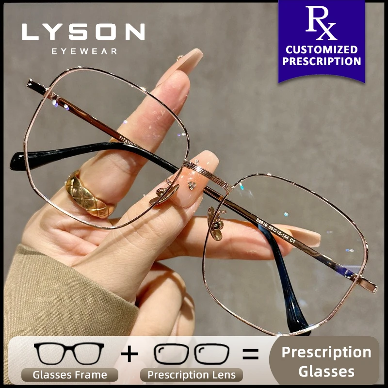 

LYSON Unisex Large Frame Myopia Photochromic Glasses with Prescription Lenses Blue Light Blocking Progressive Reading Eyeglasses