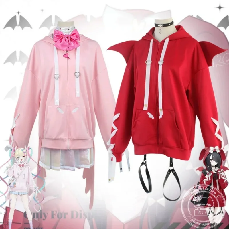 

Game NEEDY GIRL OVERDOSE KAngel Pink hoodie Cosplay Costume Full Set of Clothing Sailor Suit Jk Uniform Laser Skirts Ribbon † †
