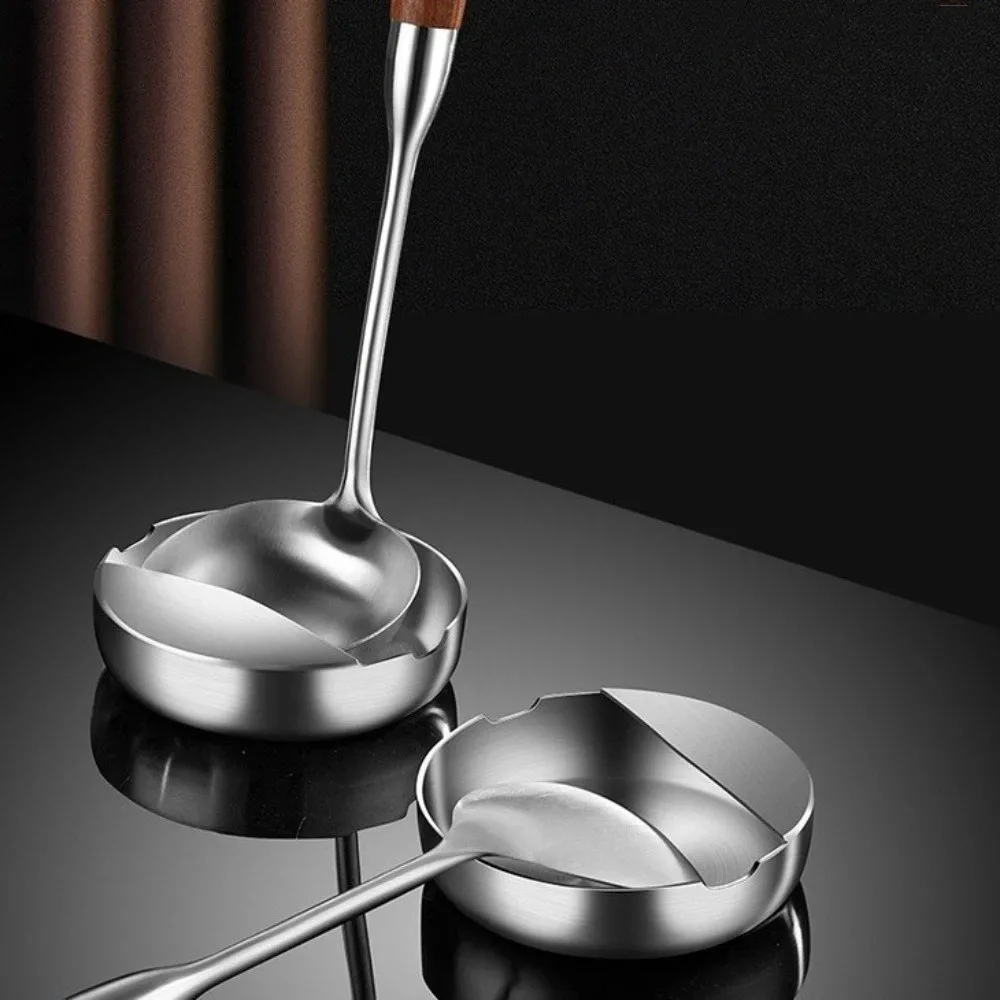 

Heat-Resistant Stainless Steel Spoon Holder Sturdy Rust-proof Colander Storage Rack Practical Drain Rack Soup Spoon Rest