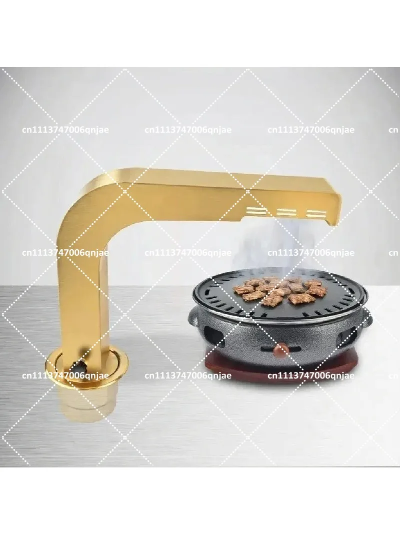 Stainless Steel BBQ Smokeless Ventilation System Kit, Heavy-Duty 100mm Exhaust Duct for Indoor Outdoor Cooking