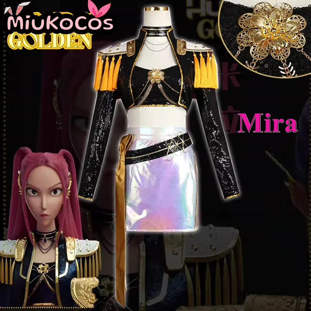 En STOCK Mira Black Glitter traje de escenario disfraz de Cosplay MiuKoCosplay Cosplay Anime KPop Demon Hunters Cosplay