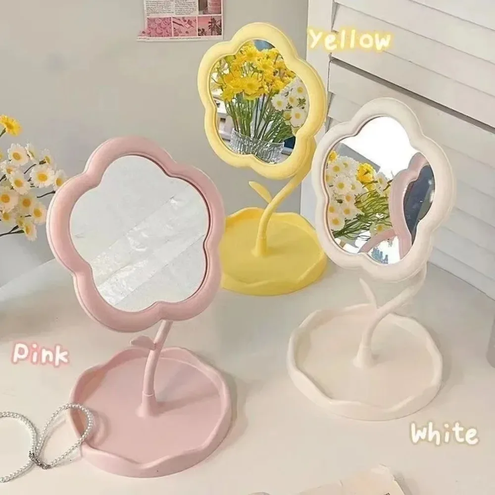 Creative flower shaped mirror for desktop vanity makeup decor ideal for bedroom table wall display