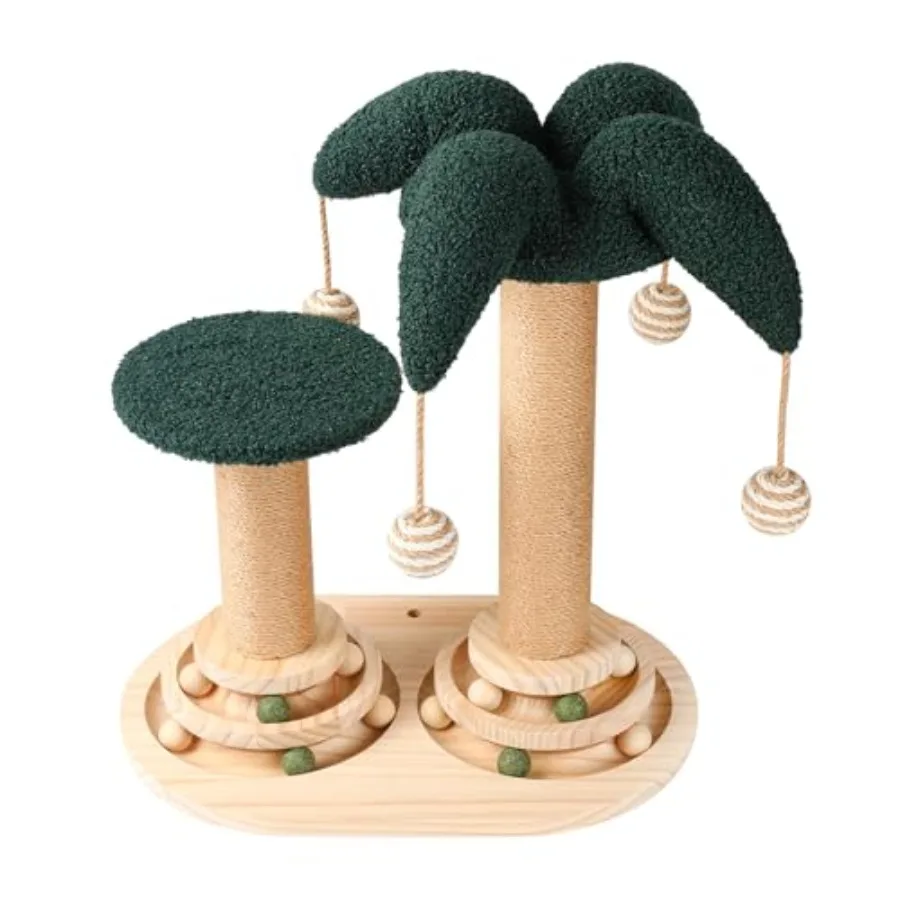 

Интерактивная игровая стойка-когтеточка для кошек Fun Cat Tree Tower, 23 дюйма в высоту, 4-в-1, с сизалевой когтеточкой, игрушками-трекболами и подвесными элементами