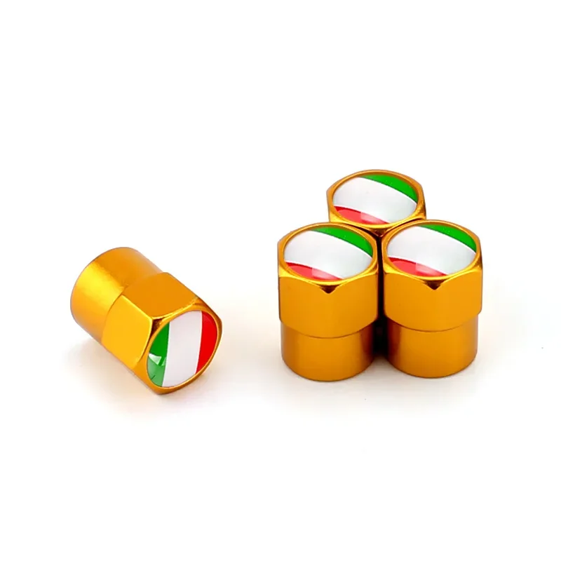 4PCS Italy Flag Car Wheel Tire Valve Caps Tyre Stem For Fiat Volkswagen Toyota Ford Peugwot Dacia Audi Jeep BMW Renault