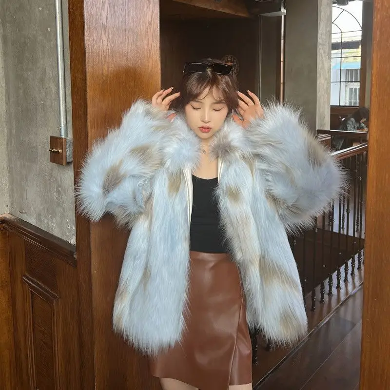 2024 Winter Thickened Fur Coat Women\'s Jacket New Temperament Loose Imitation Fur Clothing