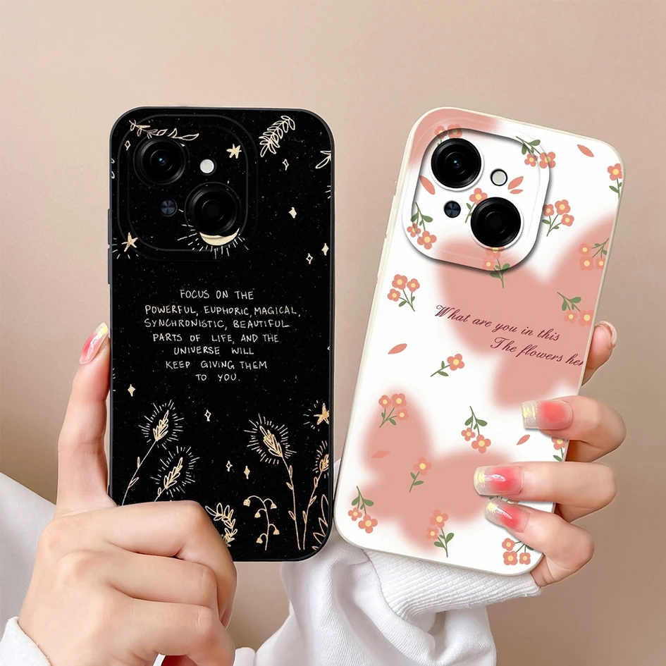 Case For Tecno Spark Go 1 4G inches Colorful Beautiful Pattern Liquid Silicone Lens Protection Covers For Tecno Spark Go1 Coques