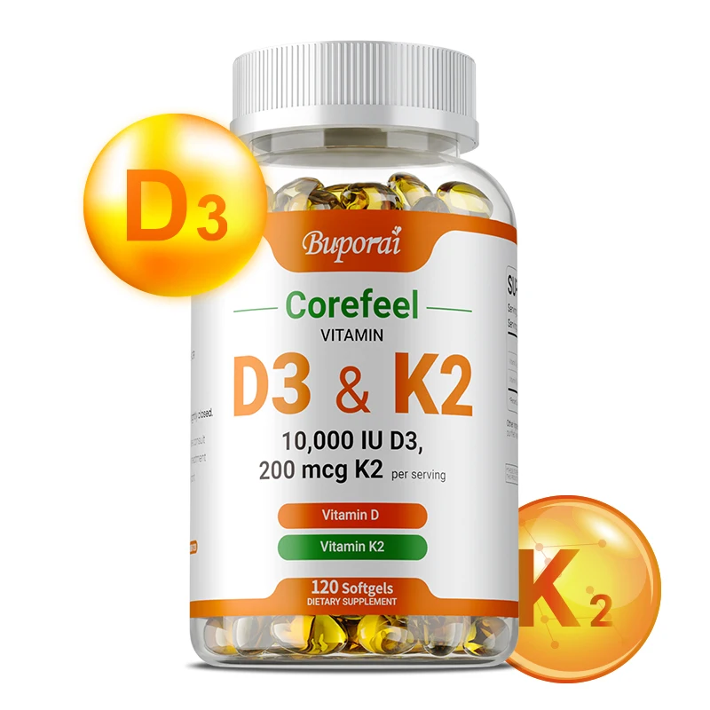 

Vitamin D3 K2 - Promotes Strong Bones, Calcium Absorption, Teeth, Heart, Cardiovascular Health