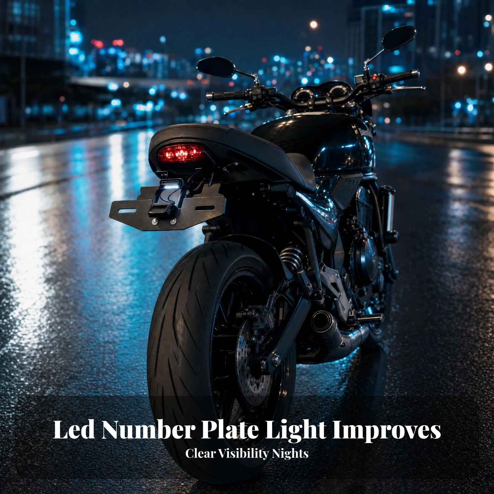 Vehicle Accessory Rear License Plate Bracket Short Tail License Plate Bracket Wiring Leads Angled Arms Mounting Hardware