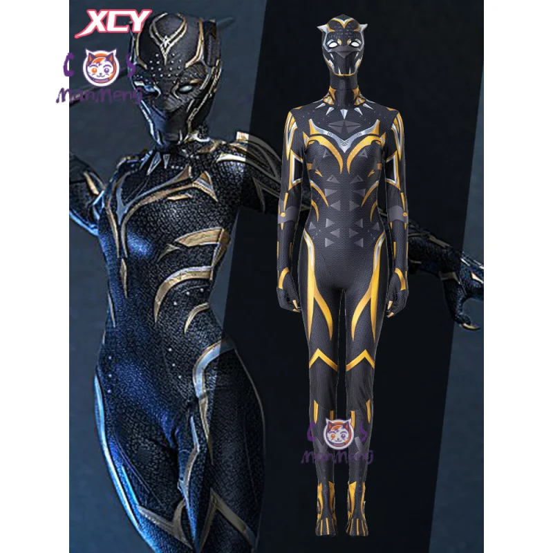 Black Shuri princess Cosplay Movie Panther 2 Wakanda Forever Costume Jumpsuit Bodysuit Suit Carnival party Women Men outfit