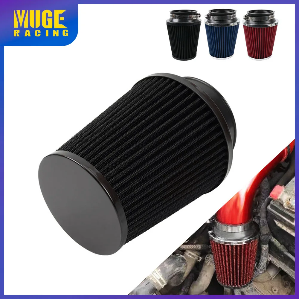 76MM 3-calowy uniwersalny samochodowy filtr powietrza Sport Power Mesh Cone Air Cleaner High Flow Car Cold Air Intake Filter Induction Kit OFI077