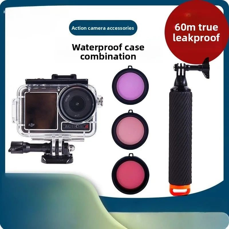 

DJI Action 5PRO/4/3 Waterproof Protective Shell 60m Deep Sea Diving, Suitable for DJI Sports Camera Accessories